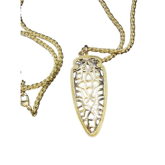 Kendra Scott Two-Tone Lattice Arrow Necklace - Picture 1 of 6